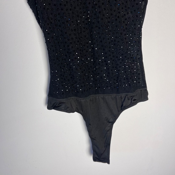 Windsor Sheer Glitter/Bedazzled High Neck Sleeveless Snap Bodysuit NWT Size M - Picture 5 of 8